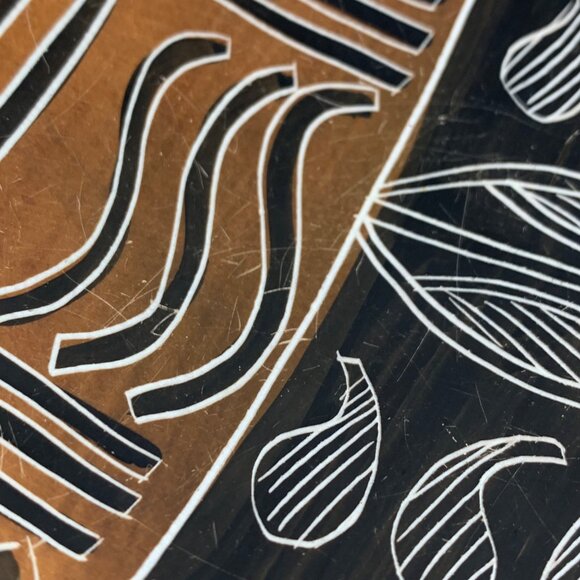 Hand-Carved Soapstone Kenyan Decorative Dish / Bowl Intricate Tribal Patterns - Picture 8 of 8